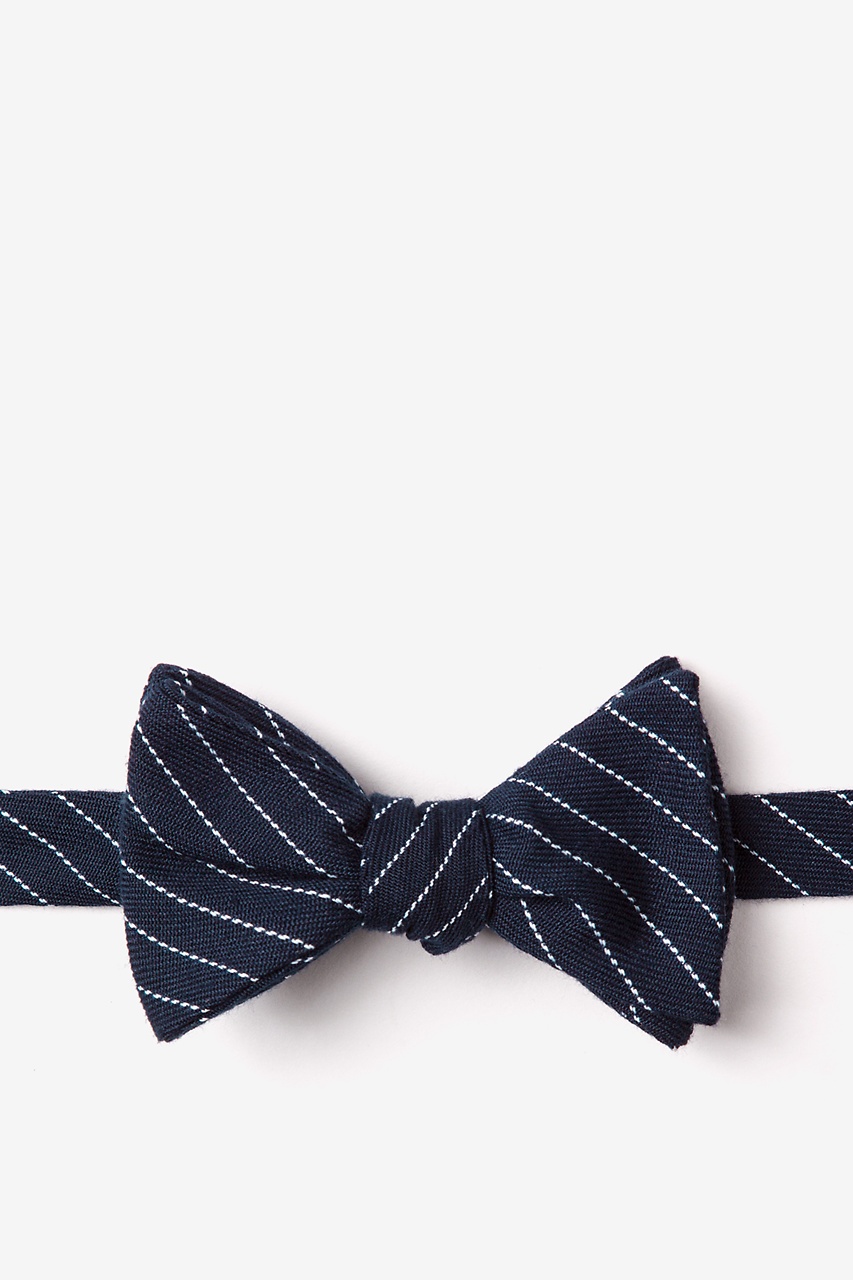 Lewisville Navy Blue Self-Tie Bow Tie Photo (0)