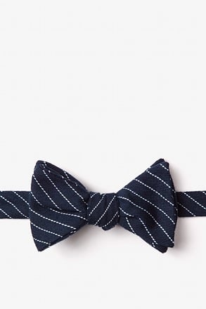 _Lewisville Navy Blue Self-Tie Bow Tie_