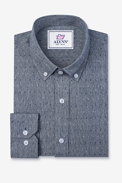 Navy Blue Cotton Mason Business Casual Shirt