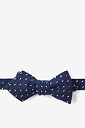 Navy Blue Dash Diamond Tip Bow Tie Photo (0)