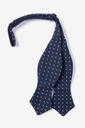 Navy Blue Dash Diamond Tip Bow Tie Photo (1)