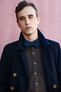 Navy Blue Dash Diamond Tip Bow Tie Photo (2)