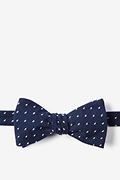 Navy Blue Dash Self-Tie Bow Tie Photo (0)