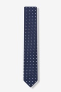 Navy Blue Dash Skinny Tie Photo (0)