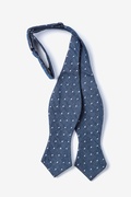 Navy Blue Huntington Polka Dots Diamond Tip Bow Tie Photo (1)