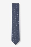 Navy Blue Huntington Polka Dots Skinny Tie Photo (0)