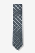 Navy Blue Philip Check Skinny Tie Photo (0)