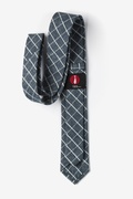 Navy Blue Philip Check Skinny Tie Photo (1)