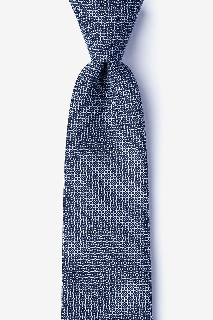 Pike Navy Blue Extra Long Tie Photo (0)