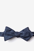 Prescott Navy Blue Diamond Tip Bow Tie Photo (0)