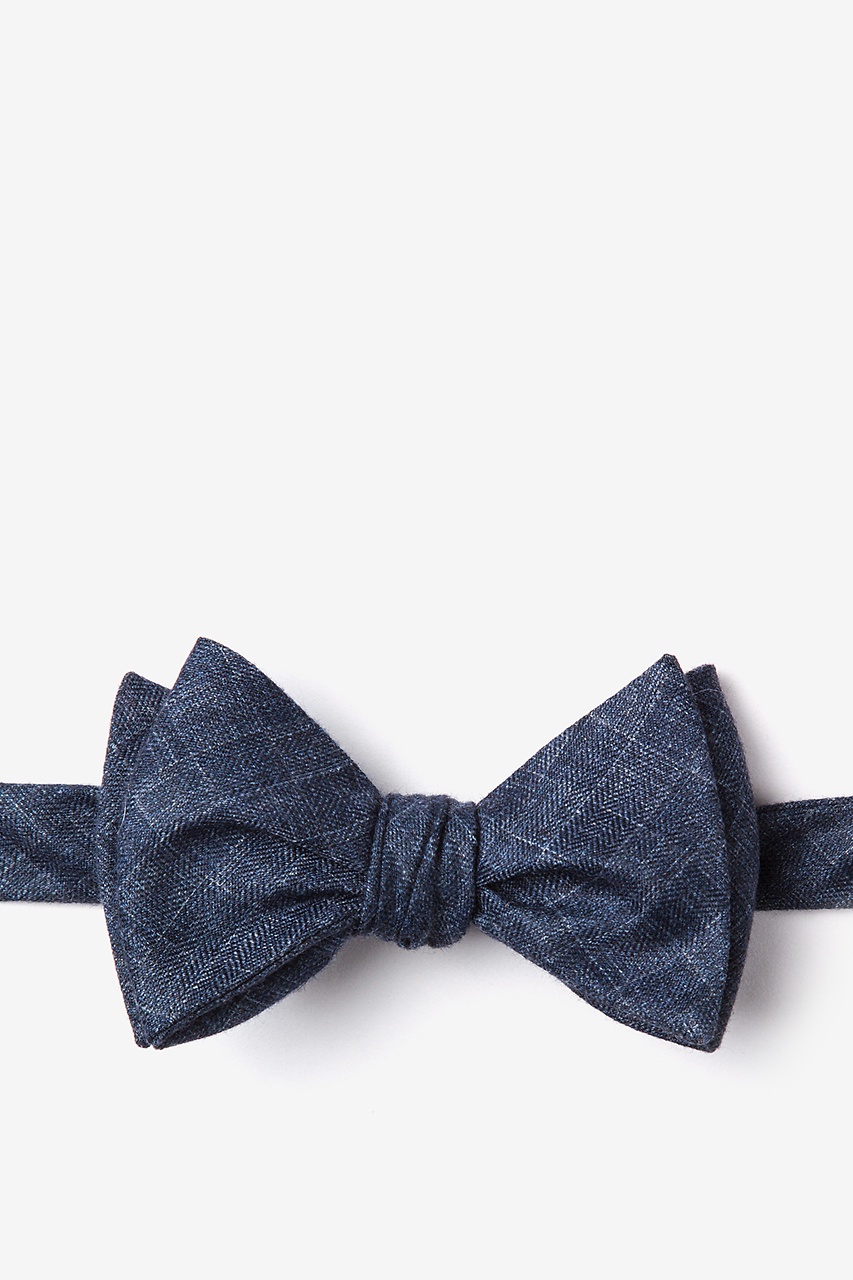 Prescott Navy Blue Self-Tie Bow Tie Photo (0)