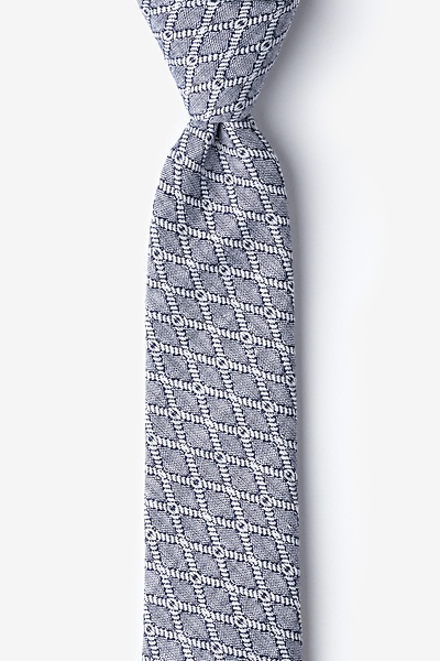 Navy Blue Cotton Redmond Skinny Tie
