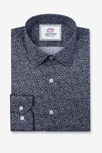 Navy Blue Cotton Reid Floral Casual Shirt
