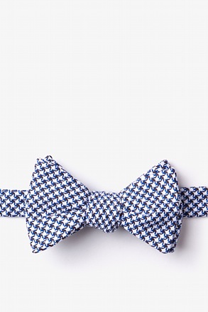 Sadler Navy Blue Self-Tie Bow Tie