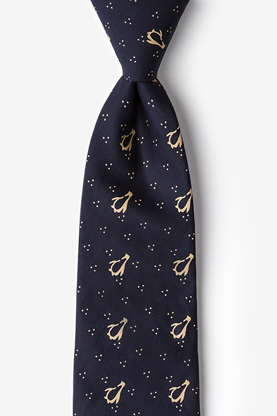 Image of Navy Blue Cotton San Diego Extra Long Tie