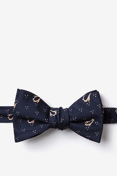 Navy Blue Cotton San Diego Self-Tie Bow Tie