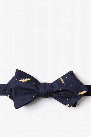 _Santee Navy Blue Diamond Tip Bow Tie_