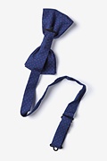 Stone Navy Blue Pre-Tied Bow Tie Photo (1)