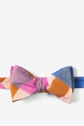 Tailor Check Navy Blue Self-Tie Bow Tie Photo (0)