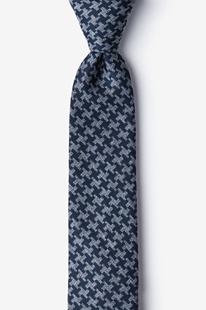 _Tempe Navy Blue Skinny Tie_