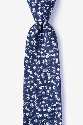 _Welch Navy Blue Extra Long Tie_