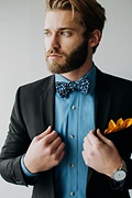 Welch Navy Blue Self-Tie Bow Tie Photo (2)