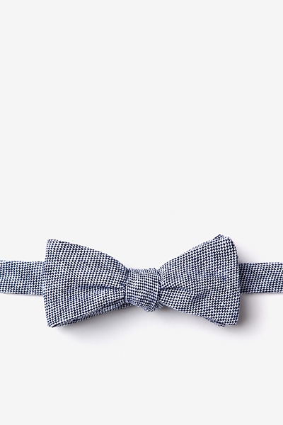 Navy Blue Cotton Westminster Skinny Bow Tie