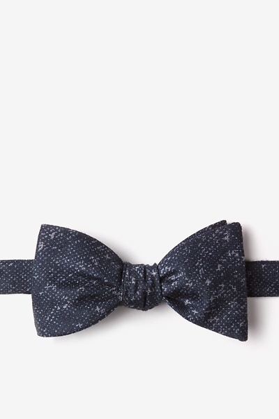Navy Blue Cotton Wilsonville Self-Tie Bow Tie