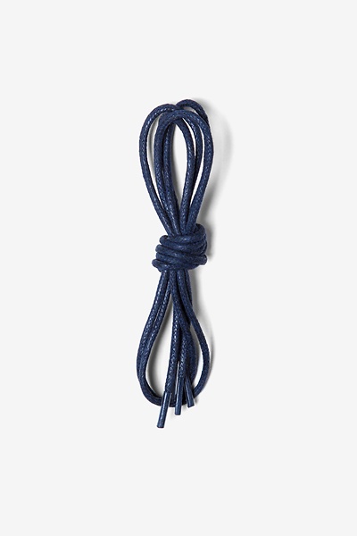 Navy Blue Glazed Cotton Midnight Blue Shoelaces