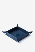Small Flat-Pack Leather Navy Blue Valet Tray Photo (0)