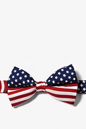 American Flag Navy Blue Pre-Tied Bow Tie