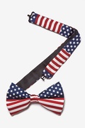 American Flag Navy Blue Pre-Tied Bow Tie Photo (1)