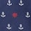 Navy Blue Microfiber Anchors & Ships Wheels Skinny Tie