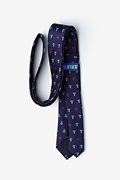 Anchors & Ships Wheels Navy Blue Skinny Tie Photo (1)