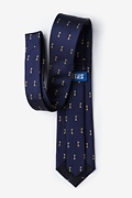 Antique Keys Navy Blue Extra Long Tie Photo (2)