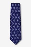 Atomic Nucleus Navy Blue Extra Long Tie Photo (1)