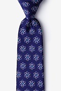 Atomic Nucleus Navy Blue Extra Long Tie Photo (0)