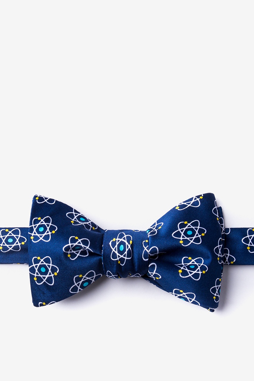 Atomic Nucleus Navy Blue Self-Tie Bow Tie Photo (0)