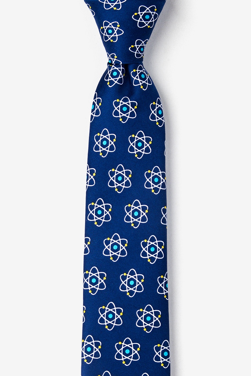 Atomic Nucleus Navy Blue Skinny Tie Photo (0)