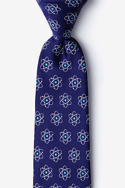 Navy Blue Microfiber Atomic Nucleus Tie