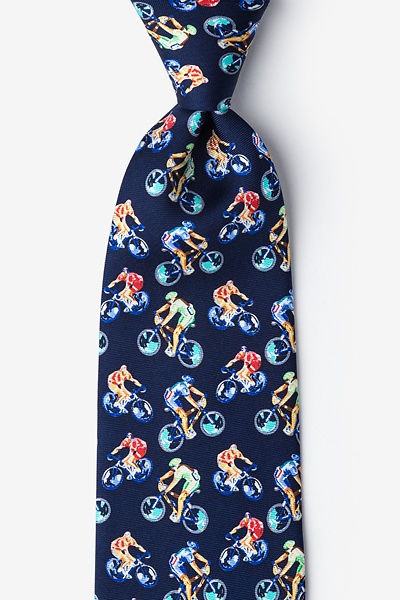 Navy Blue Microfiber Bicycle Race Tie