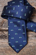 Bicycles Navy Blue Extra Long Tie Photo (2)