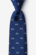 Bicycles Navy Blue Extra Long Tie Photo (0)