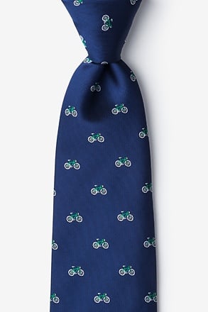 Bicycles Navy Blue Extra Long Tie