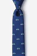 Bicycles Navy Blue Skinny Tie Photo (0)