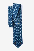 Blue Whales Navy Blue Extra Long Tie Photo (1)