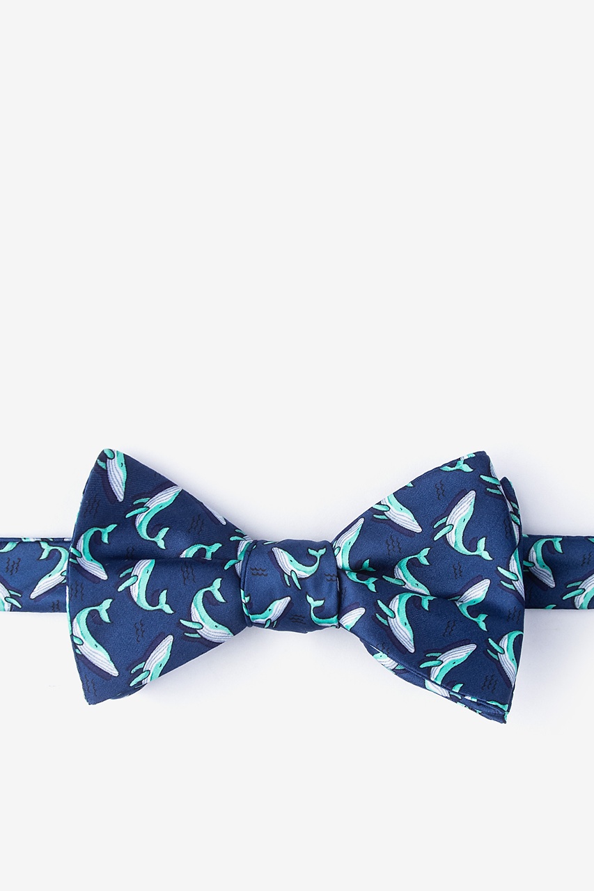 Blue Whales Navy Blue Self-Tie Bow Tie Photo (0)