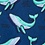 Navy Blue Microfiber Blue Whales Skinny Tie