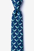 Blue Whales Navy Blue Skinny Tie Photo (0)