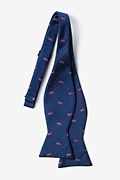 Breast Cancer Ribbon Navy Blue Self-Tie Bow Tie Photo (1)